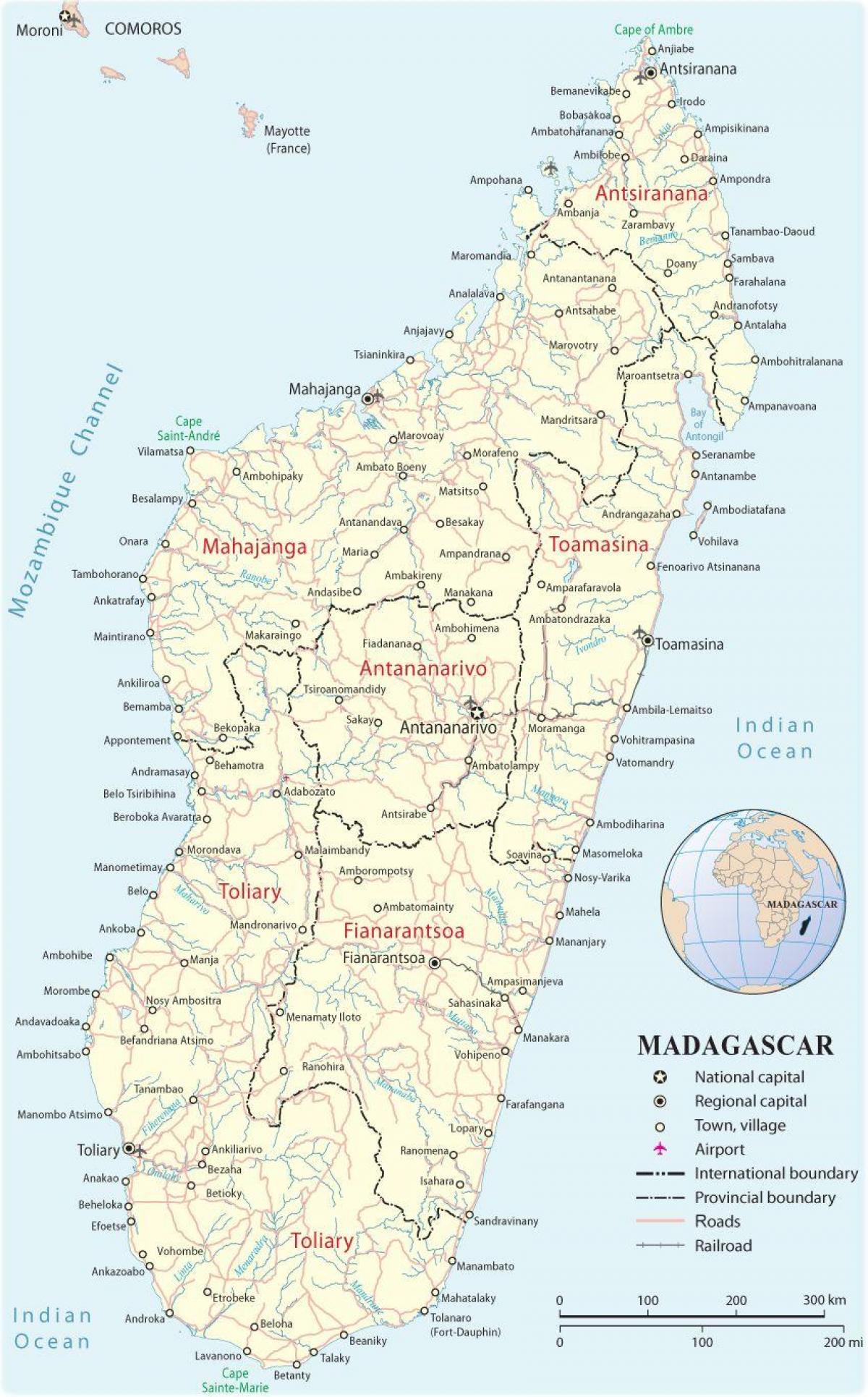 地图的马达加斯加机场