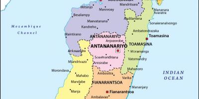 地图的政治地图的马达加斯加