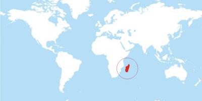 地图上的位置，马达加斯加在世界