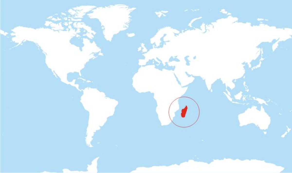 地图上的位置，马达加斯加在世界