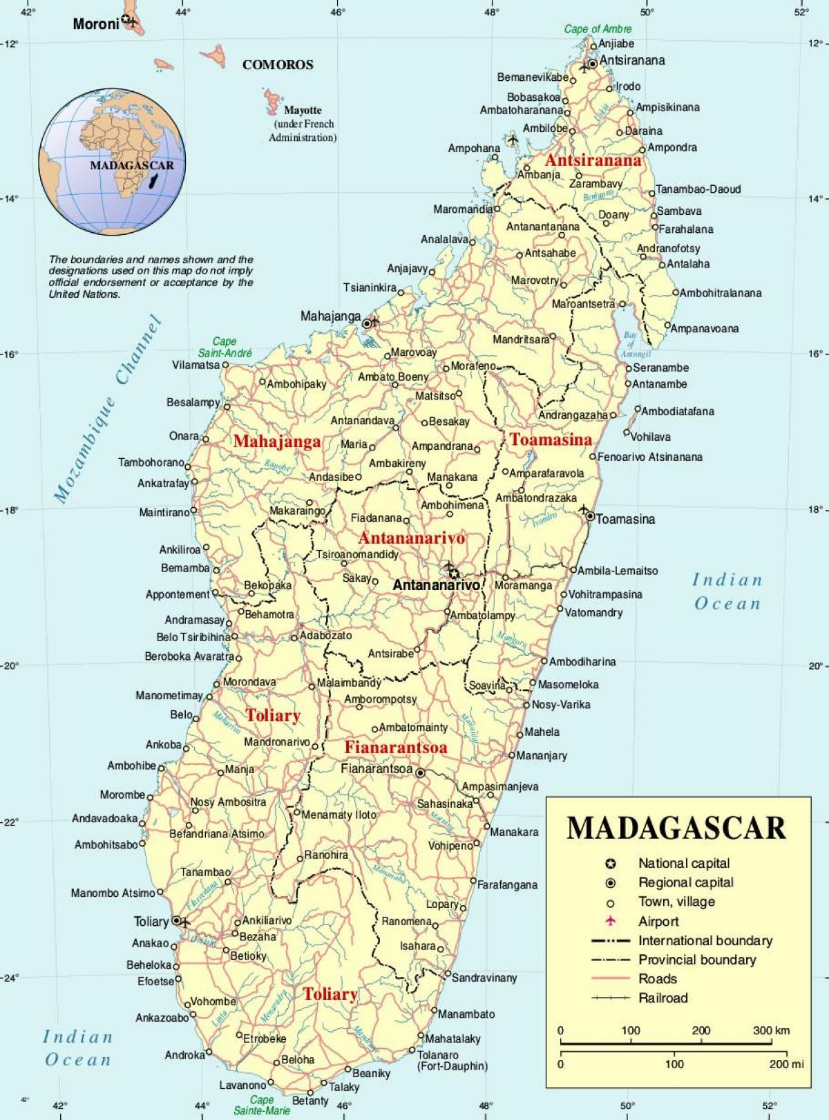 马达加斯加地图与城市