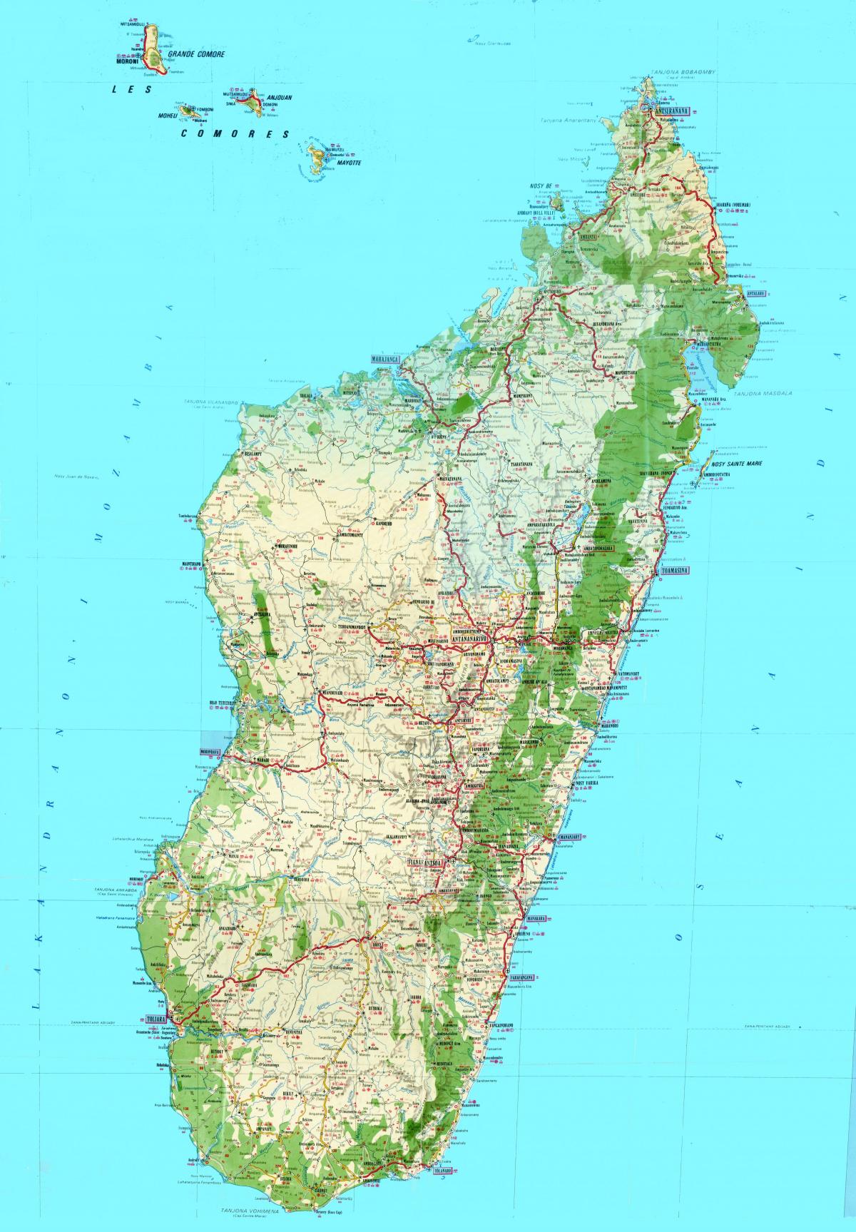 地图的马达加斯加的地形