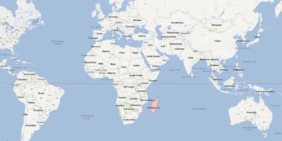 世界上的地图显示马达加斯加