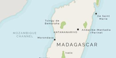 地图的马达加斯加和周围的岛屿